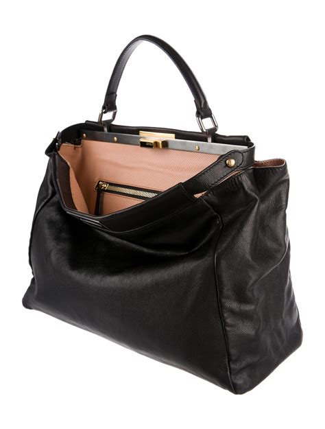 fendi peekaboo large leather tote|fendi men's peekaboo bag.